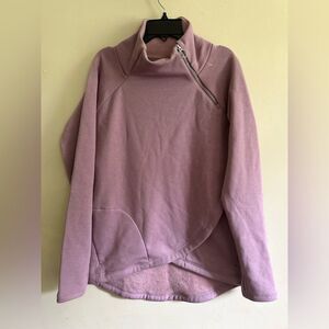 Barely worn. Athleta Pink Sweatshirt with Asymmetrical Zip